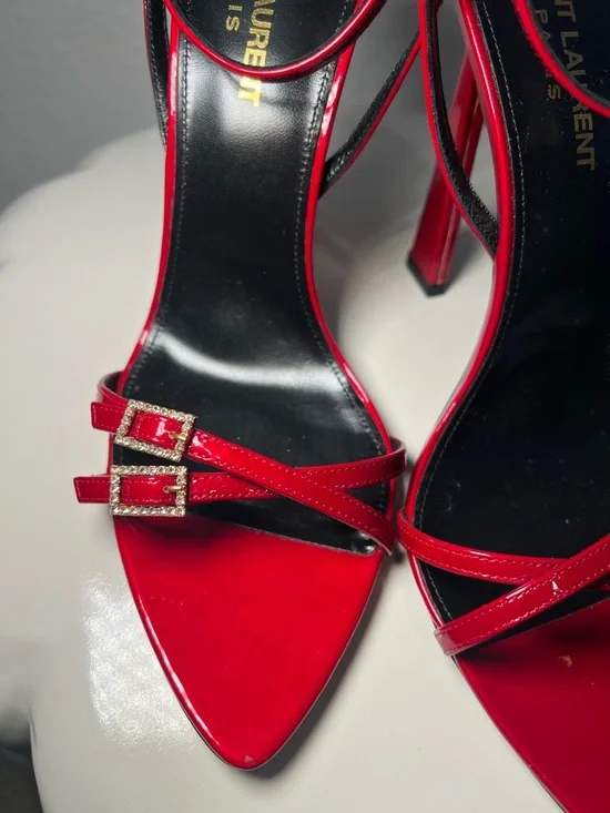 Saint Laurent 110mm Nuit sandals in Tibet Ted - Picture 6 of 17